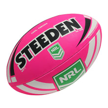 Load image into Gallery viewer, NRL NEON SUPPORTER BALL PINK &amp; BLACK STEEDEN