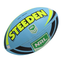 Load image into Gallery viewer, NRL NEON SUPPORTER BALL BLUE &amp; YELLOW STEEDEN