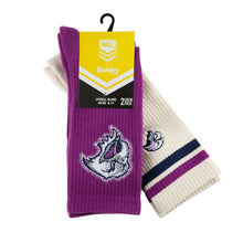 Load image into Gallery viewer, MANLY SEA EAGLES 2PR CREW SOCKS NRL