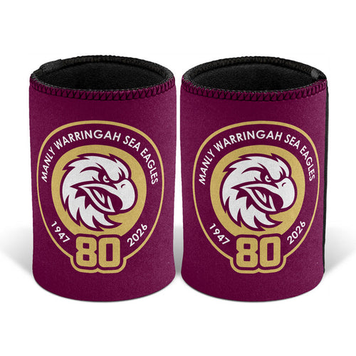 MANLY SEA EAGLES 80 YEAR COMMEMORATIVE CAN COOLER NRL