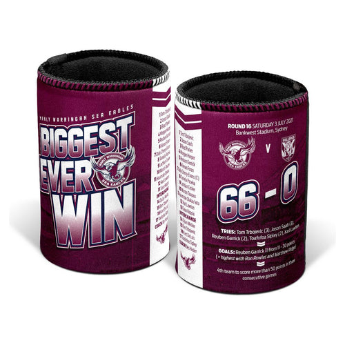 MANLY SEA EAGLES BIGGEST WIN CAN COOLER NRL