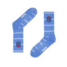 Load image into Gallery viewer, BLUES ALL OVER STRIPE SNEAKER SOCK 2 PACK Seven7