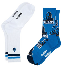 Load image into Gallery viewer, FOOTIES GOLD COAST TITANS SOCKS - 2 PACK The Big Outlet Store