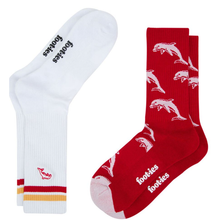 Load image into Gallery viewer, DOLPHINS SNEAKER SOCKS 2 PACK NRL
