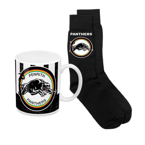 PANTHERS HERITAGE MUG & SOCK PK NRL