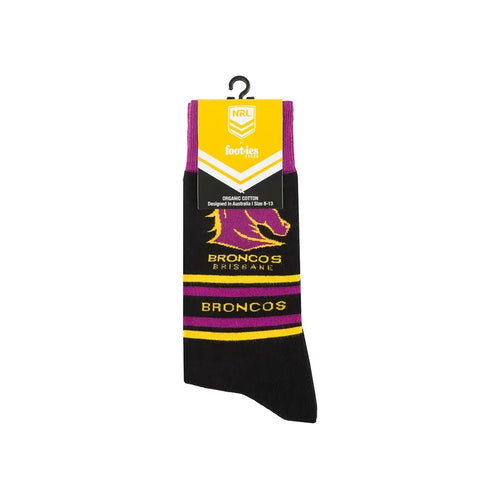 BRONCOS ORGANIC COTTON SOCKS NRL