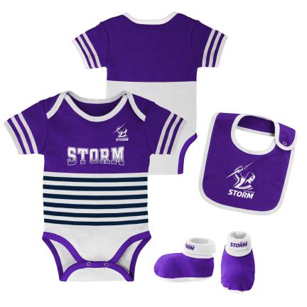 STORM 3PC CREEPER, BIB & BOOTIE SET NRL