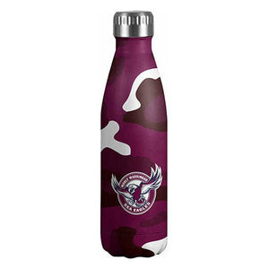 MANLY SEA EAGLES STAINLESS STEEL FULLY WRAPPED WATER BOTTLE NRL