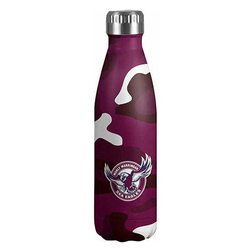 MANLY SEA EAGLES STAINLESS STEEL FULLY WRAPPED WATER BOTTLE NRL