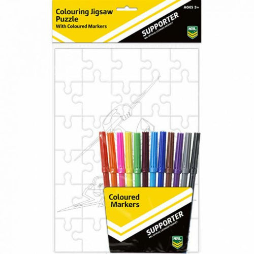 STORM COLOURING PUZZLE & MARKERS SET NRL