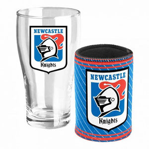 KNIGHTS HERITAGE PINT & CAN COOLER SET NRL