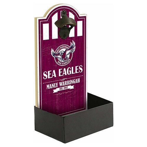 MANLY SEA EAGLES BOTTLE OPENER WITH CATCHER NRL