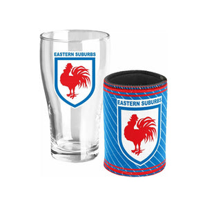 ROOSTERS HERITAGE PINT & CAN COOLER SET NRL