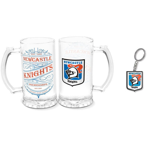 KNIGHTS HERITAGE STEIN GLASS & METAL KEY RING The Big Outlet Store