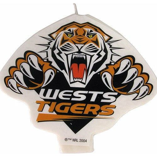 WESTS TIGERS LOGO CANDLE NRL