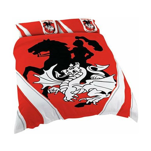 DRAGONS QUEEN QUILT COVER SET NRL