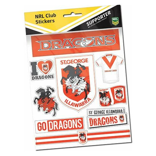 DRAGONS CLUB STICKERS NRL