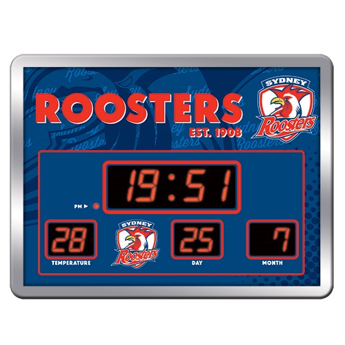 ROOSTERS LED SCOREBOARD CLOCK NRL