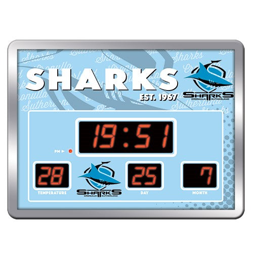 SHARKS LED SCOREBOARD CLOCK NRL